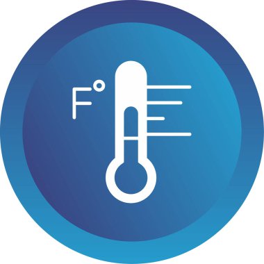 Fahrenheit Derece ile termometre simgesi, vektör illüstrasyonu