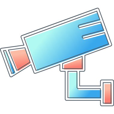 Bir CCTV kamerasının vektör simgesi, illüstrasyon  