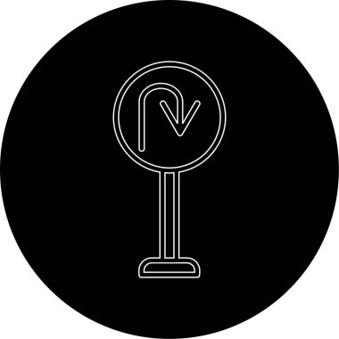 U Dönüş simgesi vektör illüstrasyonu         