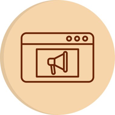 Video Reklam simgesinin vektör illüstrasyonu               