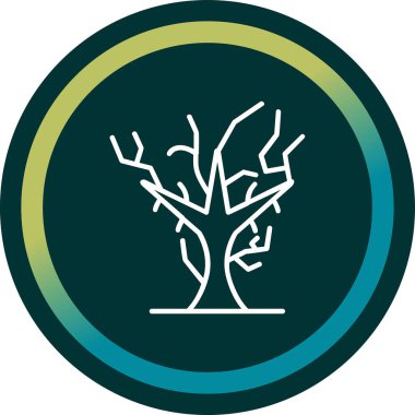 Kuru Ağaç ikonu, vektör illüstrasyonu