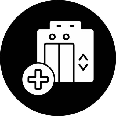 Hastane binası simgesi, vektör illüstrasyonu basit tasarım