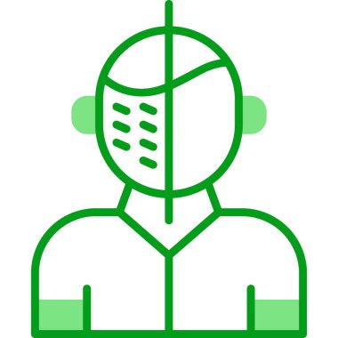 Maskeli kişi, illüstrasyon, vektör. multimedya ve baskı kavramı