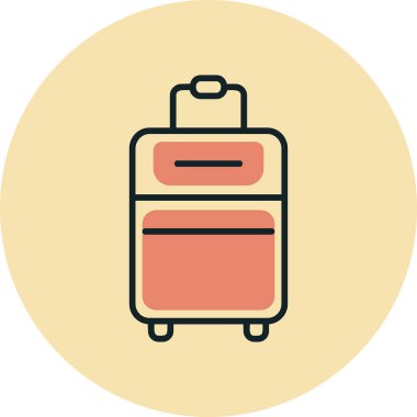 Bavul web simgesi, vektör çizim