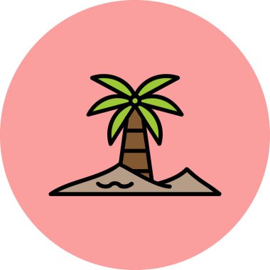 Oasis Web simgesi, vektör illüstrasyonu 