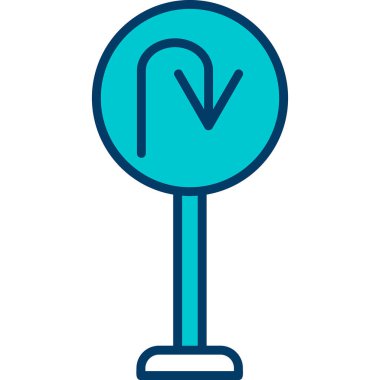 U Dönüş simgesi vektör illüstrasyonu         