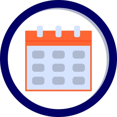 Takvim simgesi, vektör illüstrasyonu basit tasarım