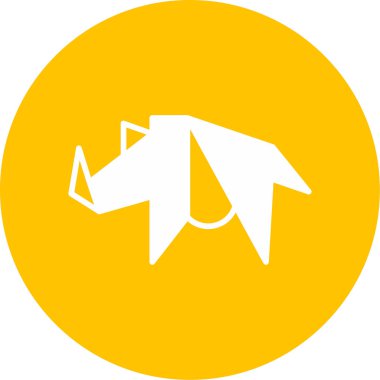 Origami biçiminde gergedan simgesi, vektör 