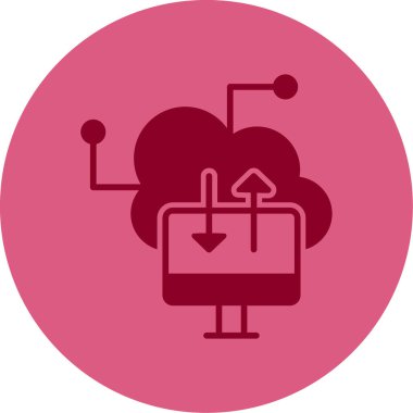 bulut hesaplama web simgesi vektör illüstrasyonu 