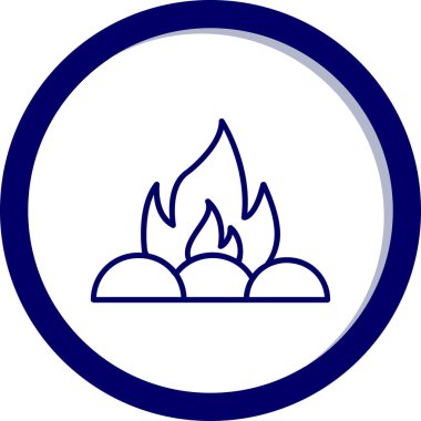 Kamp ateşi simgesi, vektör illüstrasyonu, düz tasarım 