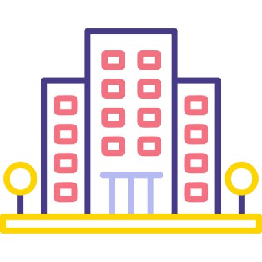 Office Building web simgesi, vektör illüstrasyonu