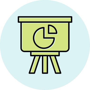 Pasta çizelgesi simgesi, vektör illüstrasyonu 