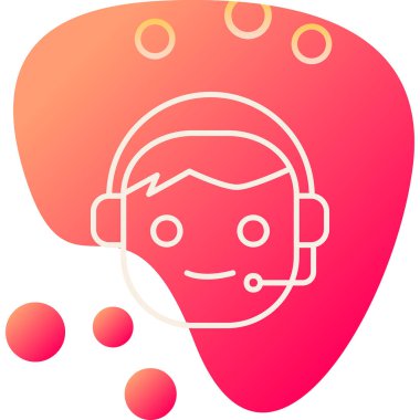 Çağrı Merkezi, operatör simgesi vektör çizimi