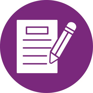 kalem ile doküman. Web simgesi basit illüstrasyon