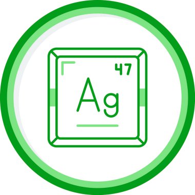 gümüş kimyasal element. Web simgesi basit tasarım