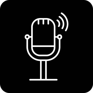 Canlı Podcast ikon vektör çizimi