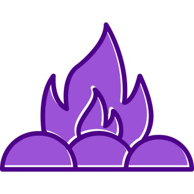 Kamp ateşi simgesi, vektör illüstrasyonu, düz tasarım 