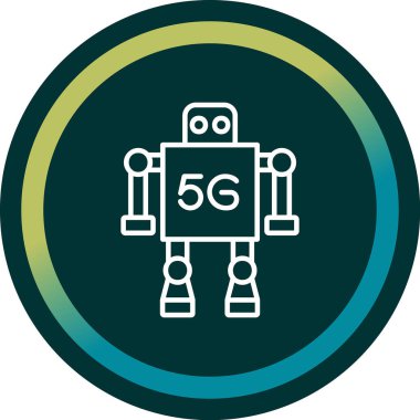 5g Robot simgesi, vektör illüstrasyonu               