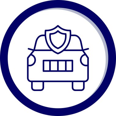 Araba sigortası simgesi, vektör illüstrasyonu basit tasarım