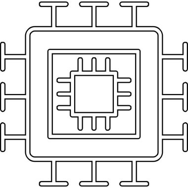 İşlemci. Web simgesi basit tasarım 