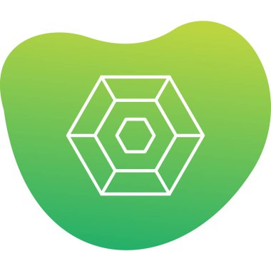 Altıgen simgesi, web düğmesi, katı vektör tasarımı