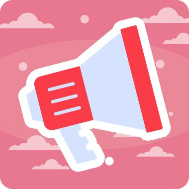 megafon web simgesi, vektör çizim 