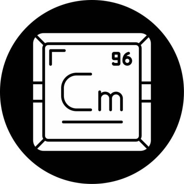 Curium modern simgesinin vektör illüstrasyonu                      