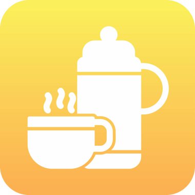 Kap ikonlu termos. Web basit illüstrasyonu