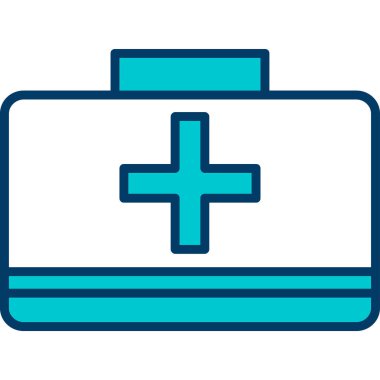 İlk Yardım Kiti tıbbi ikon vektör çizimi