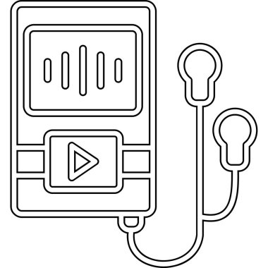 Müzik Oynatıcı web simgesi, vektör illüstrasyonu 