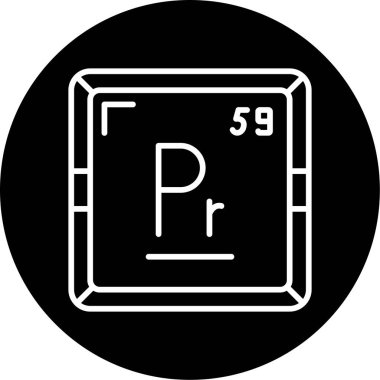 Praseodymium modern simgesinin vektör çizimi                      