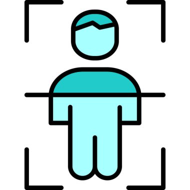 Vücut Tarama Web simgesi, vektör illüstrasyonu