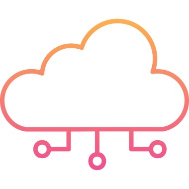 bulut hesaplama web simgesi vektör illüstrasyonu 