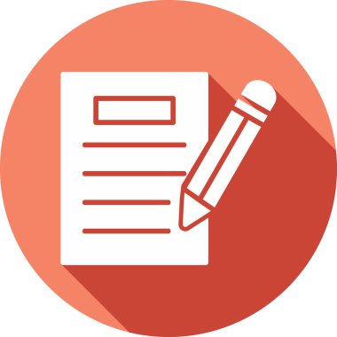 kalem ile doküman. Web simgesi basit illüstrasyon