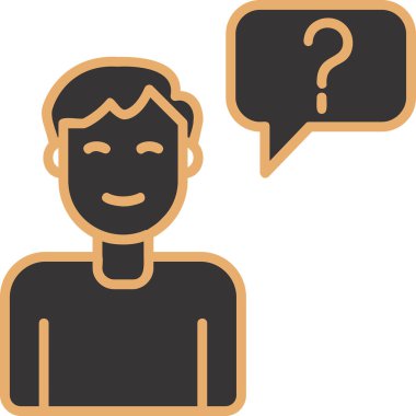 Müşteri Soru simgesi, vektör illüstrasyonu. Logotype. Konuşma balonunda soru işareti olan çocuk Avatar 'ı  