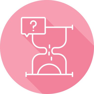 soru işareti simgesi ve kum saati vektör çizimi 