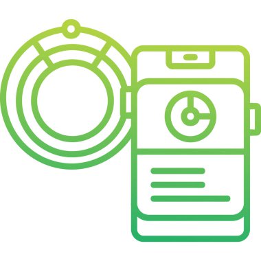 Radar simgesi, vektör illüstrasyonu basit tasarım