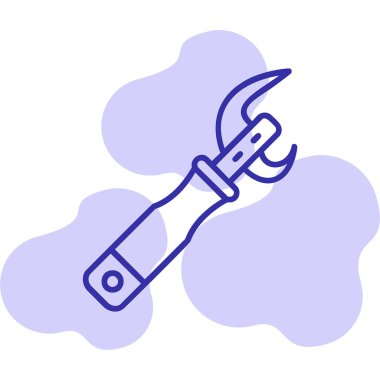 Konserve açacağı. Web simgesi basit illüstrasyon             