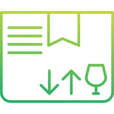 Kırılgan simge, vektör illüstrasyonu basit tasarım