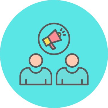 Sosyal etki simgesi, vektör illüstrasyonu basit tasarım