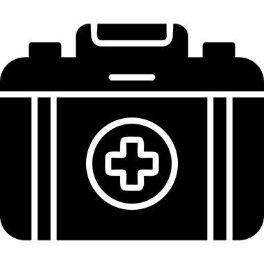 İlk Yardım Kiti tıbbi ikon vektör çizimi