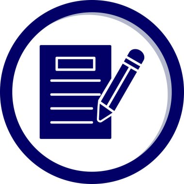 kalem ile doküman. Web simgesi basit illüstrasyon