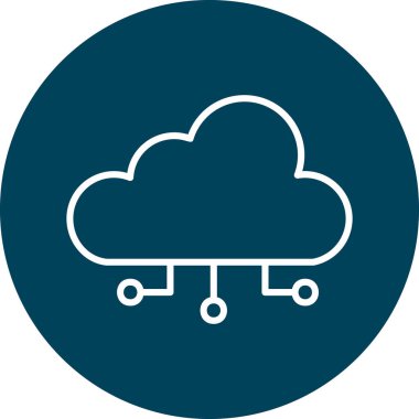 bulut hesaplama web simgesi vektör illüstrasyonu 