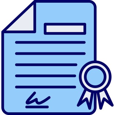 Diploma simgesi, vektör illüstrasyonu basit tasarım