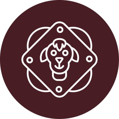 Keçi hayvan simgesi, vektör illüstrasyonu