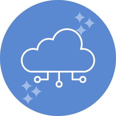 bulut hesaplama web simgesi vektör illüstrasyonu 