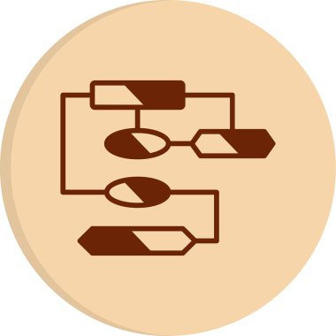 İş diyagramı simgesi. Ağ şeması simgesi. Veritabanı sembolü, vektör illüstrasyonu