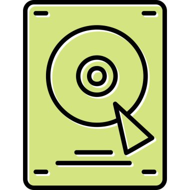 Sabit disk simgesi, vektör illüstrasyonu basit tasarım