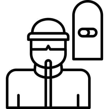 Snowboard modern simgesinin vektör çizimi            