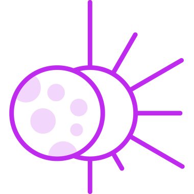 Güneş tutulması simgesi, vektör illüstrasyonu   